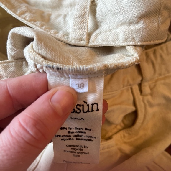 NEW SESSUN NICA JEANS TROUSERS linen cotton blend size 38 NWOT - Picture 8 of 8